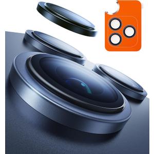 TORRAS 3-Year Ultimate Durability for iPhone 17 Pro Max/17 Pro Camera Lens Protector-1:1 Invisible Fit & Ultra Clarity, Military-Grade 9H+ Aerospace Glass Anti-Scratch Easy Installation,Deep Blue