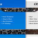 Black Leopard Pattern Metal License Plate Frames with Car Door Handle Films - 1PC Cheetah Print Universal Plate Holders for Men & Women
