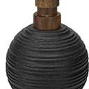 1pcs Hand Soap Dispenser Set, Sandstone Textured Resin Liquid Soap Dispenser for Bathroom Countertop, Heavy & Sturdy Dish Wash Soap Dispenser for Kitchen, Matte Black