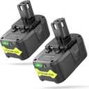 Futurebatt 2 Pack 18V Replacement Battery 8000mAh for Ryobi P102 P103 P104 P105 P107 P108 P109 P122 for Ryobi ONE+ 18-Volt Tools Battery