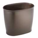IDesign Oval Plastic Trash Can for Bath, Bedroom, Office - The Kent Collection  12" x 8" x 10", Bronze