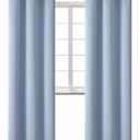 BGment Blackout Curtains for Living Room - Grommet Thermal Insulated Room Darkening Curtains for Bedroom, 2 Panels of 42 x 84 Inch, Spa Blue