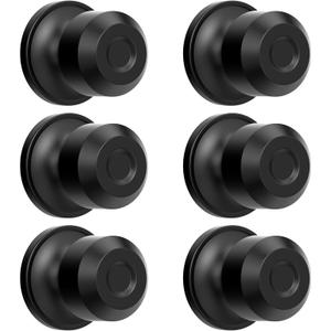 6 Pack Passage Door Knobs, Black Door Knobs Interiorr for Bedroom or Bathroom, Heavy Duty Door Lever with Door Handles for Left Right Sided Doors