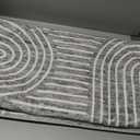 Modern Rug 2.5x10 Runners for Hallways, Abstract Kitchen Runner Rugs Non Slip Bath Mat, Rainbow Washable Runner Rug for Bedroom, Soft Long Rugs for Entryway Bathroom Laundry Dorm, Ash