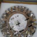 Honiway 14 Inch Wall Clocks Battery Operated Silent Non Ticking Rustic Wood Boho Sunburst Decorative Wall Clock for Living Room Kitchen Bedroom Farmhouse Office Decor (Tricolor-Roman Numerals)