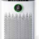 Air Purifiers for Home Large Room, Cover Up to 2400 Ft with True HEPA Filter, Smart Mode, PM2.5 Air Quality Display, 22dB Sleep Mode, Aromatherapy with 2X-Purification & 360Air Outlet, HAP603, White