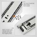 LONTAN 2 Pairs Full Extension Ball Bearing Drawer Slides 24 Inch Silver Side Mount File Cabinet Rails Dresser Metal Runner Heavy Duty Trash Can Kitchen Slider Glide 100 LB Load Capacity (basic-24inch)