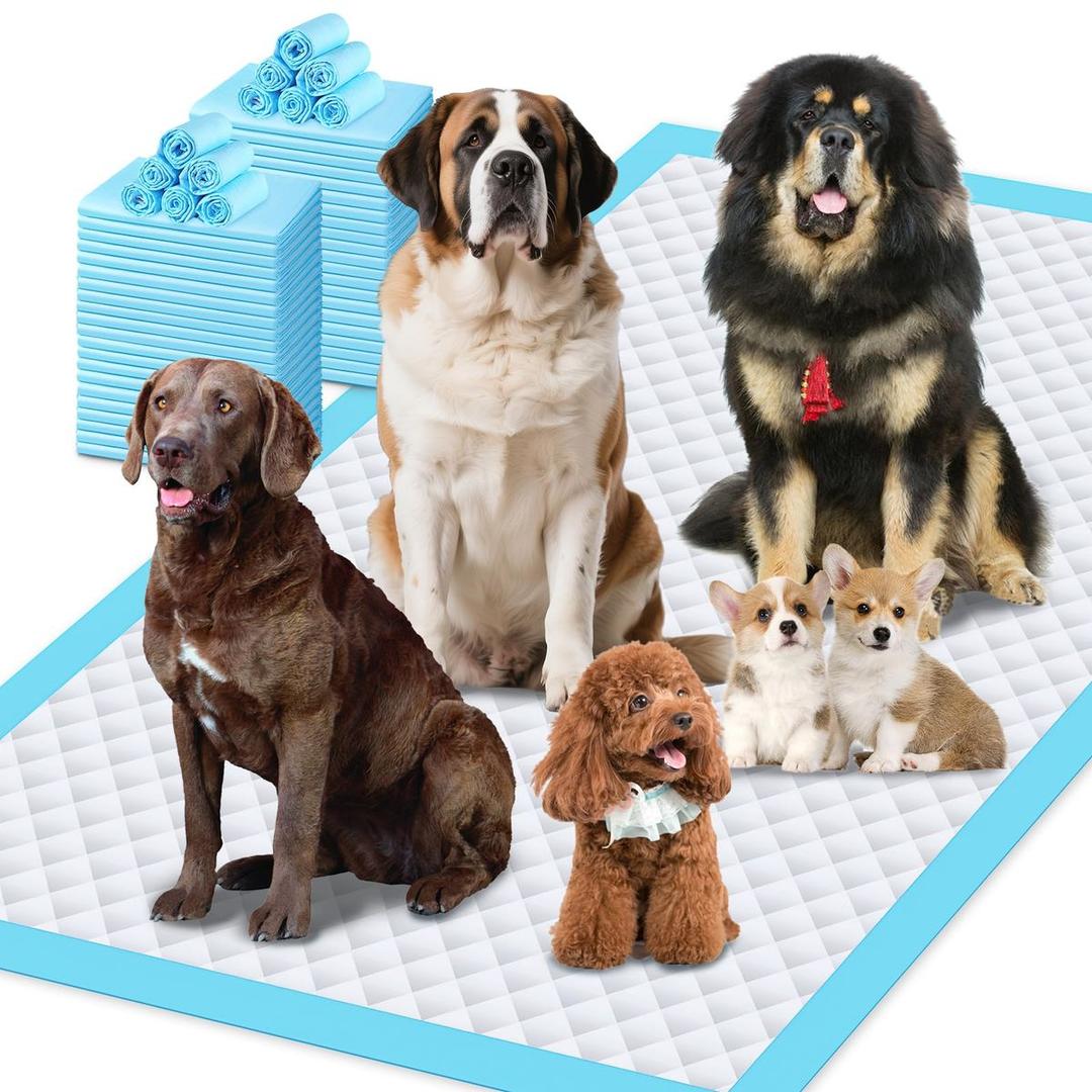 Gimars XXXL Extra Thick 130g Dog Pee Pads 37"x54" – 30 Count, 6Layer LeakProof Puppy Training Pads for Large, Senior, Puppy Dogs, Cats, Rabbits – Indoor, Outdoor, Travel & Crate Use