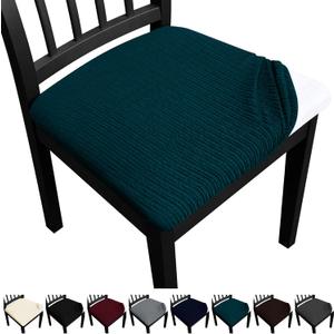 Dining Chair Seat Covers, Washable Dining Room Chair Seat Covers Set of 4, Removable Kitchen Seat Covers Chair Covers for Dining Chairs (Teal)