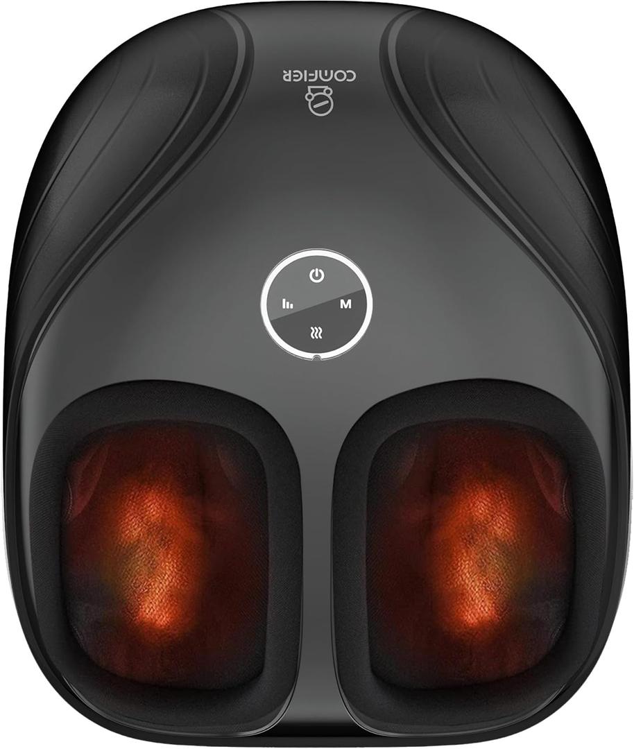 COMFIER Shiatsu Feet Massager Machine,Birthday Gifts for Men&Women,Foot Massager with Heat,Kneading Rolling Compression for Plantar Fasciitis,Neuropathy Fits up to Men Size 12, for Home Office Use