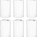 Hedume 6 Pack Clear Glass Shades Replacement, 5.7" Height - 3.5" Diameter - 1.7" Fitter, High Transmittance Clear Cylinder Glass Lamp Shade Replacement for Wall Sconces, Pendant Light, Floor Lamps