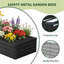 zunatu 12x4x1 ft(2 Pack) Galvanized Raised Garden Bed,Outdoor Planter Box Metal Patio Kit Planting Bed for Vegetables Flowers and Succulents,Black