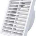 Air Vent ABS Louver Grille Cover 6 Inch, External Wall Vent Cover with Built-in Screen Mesh for Intake Exhaust Ventilation Exterior Door Ceiling Attic Storage Garage, White