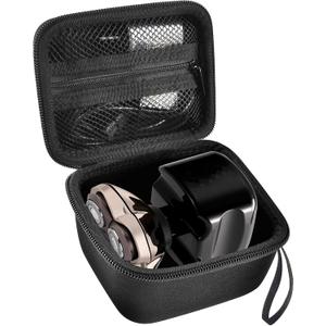 ANKHOH Case Compatible with Skull Shaver Electric Pitbull Pro Razor, Hard Travel Rotary Men Head Shavers Beard Trimmer Storage Bag with Zipper Mesh Pocket for Mustache Grooming Kit,Black-Only Box
