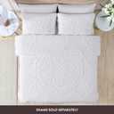 Beatrice Home Fashions Medallion Chenille Bedspread, Queen, White