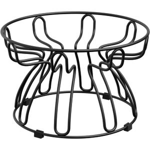 Raised Cat Bowl Stand Metal - Elevated Cat Food Dish Holder with Anti-Slip Sleeves - Lifted Feeding Station Anti Vomiting - 6.7" W x 3.9" H - Black (Bowl Not Included)