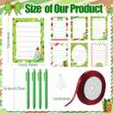 Eaasty 108 Pcs Christmas Sticky Notes Christmas Party Favors Stationery Gift Set Cute Cartoon Xmas Sticky Notes with Pens Ribbon for Home Office Classroom Party Supplies (Green, Red)