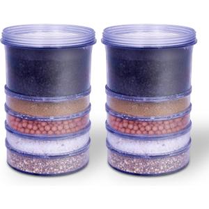 5-Stage Replacement Mineral Filter Cartridge for Countertop & Water Coolers. 5 layers of filtration & mineralization. Removes granular impurities to provide a brilliant sparkle in water (Set of 2)