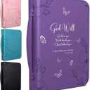 DEHITE Bible Cases for Woman Leather Bible Covers for Women Carrying Bag for Woman Pen Slots Zippered Pocket Premium Faux Leather Holder Christian Floral Accessories