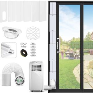 Portable AC Window Vent Kit with Exhaust Hose - 5.9" Diameter 78" Long, Fits LG Whynter Haier 99% Portable Air Conditioners, Adjustable Seal 17"-90" for Sliding Doors or Windows, Complete Kit Included (White)