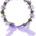HUFFA Women Girls Flower Headband Bride Flower Crown Hairband Hair Accessories Wedding Party Spring New Wreath Headpiece Headwear (Color : D02)