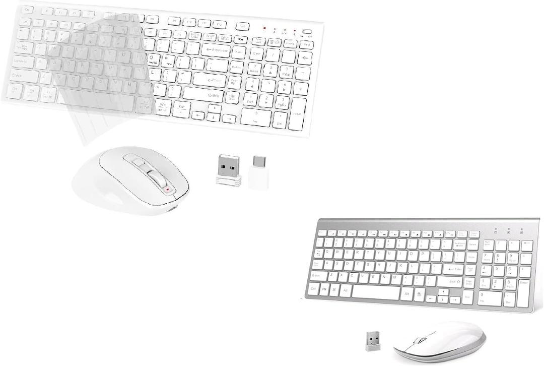 White Wireless Keyboard and Mouse