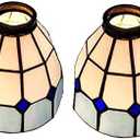 HUIMEIJU Glass single lampshade 2PCS set Blue glass fan lamp, wall lamp, chandelier replacement lampshade 6 inch stained glass single Lampshade