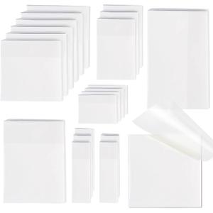 [1000 PCS] Transparent Sticky Notes, 6 Sizes Clear Sticky Notes Pads, Waterproof Self-Adhesive Translucent Sticky Notes for Annotating Books, See Through Sticky Notes for School & Office