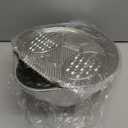 ESOW Colander Set Stainless Steel, Rice Washer Strainer Bowl with Grater, Multipurpose Use for Food Storage, Draining Water, Cutting and Slicing/Shredding, Kitchen Essentials