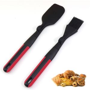 Silicone Spatula Basting Brush Set of 2 PC Rubber Pastry Tools Spread Scrape Cake Oil Butter Sauce Cream Egg Liquid, Baking Kit Heat Resistance