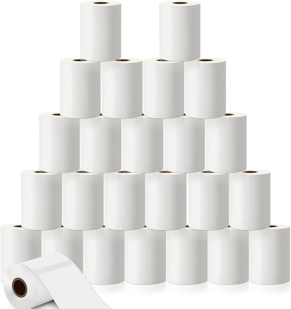 Ctosree 24 Rollers Compatible with Phomemo/D30 Label Printer Blank Adhesive Thermal Paper Compatible with Phomemo Label Printer Paper Sticker Tape for Name Price (1.18 x 1.96 Inch)