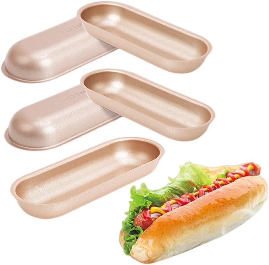 XZJMY 5 Pack Mini Loaf Pan Baking Pan,7in Non-Stick Carbon Steel Hot Dog Loaf Pan Set for DIY Hot Dog, bread Bakeware mold