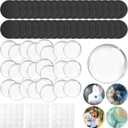 Aertiavty 72 Pcs Fridge Magnets Making Kit, 2 Inch Glass Magnets for Refrigerator, Locker, Whiteboard, Office, Kitchen, Decorative Magnet (36 Round Magnet+36 Glass+Clear Adhesive Dots)