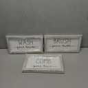 LIBWYS Bathroom Sign & Plaque (Set of 3) Wash Your Hands Brush Your Teeth Comb Your Hair Bath Art Natural Wood Decorative Farmhouse Bathroom Decor (White frame on white background)