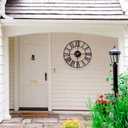 Outdoor Clocks for Patio 30 in Extra Large Farmhouse Black Metal Outdoor Wall Clock Silent Battery Operated Vintage Industrial Skeleton Outside Clock for Pool Area, Garden, Backyard, Porch