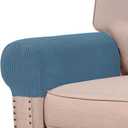 Turquoize Stretch Armrest Covers for Chairs and Sofas Couch Arm Covers for Sofa Spandex Jacquard Armrest Cover Anti-Slip Furniture Protector Armchair Slipcovers for Recliner Set of 2,Dusty Blue