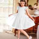 Arshiner Toddler Tutu Dress Little Girls Fluffy Summer Dresses Casual Party Tulle Sundress for Kids (Size 80, White)