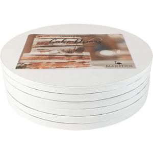 12 Inch Cake Board Drums Round, 6-Pack, White, Sturdy 1/2" Thick for Heavy Or Multi-Tiered Cakes