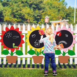 MotiMind Giant Outdoor Chalkboard for Kids 31.5x20.9 Inch Suitable Indoor Use, Weatherproof Sunflower Chalkboard School Large Black Panels for Wall Back to School Decorations