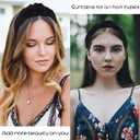 3 x Black Headband Top Knot Headband for Women, Black Headbands for Girls, Satin Knotted Wide Headbands Non Slip Hair Accessories