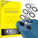 JETech Camera Lens Protector for iPhone 13 6.1-Inch and iPhone 13 mini 5.4-Inch, 9H Tempered Glass, HD Clear, Anti-Scratch, Case Friendly, Does Not Affect Night Shots, 3-Pack
