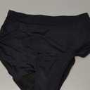 OVRUNS Period Swimwear Leakproof Bikini Brief Bottoms Waterproof Menstrual Swim Bottoms for Teens, Girls, Women Black M