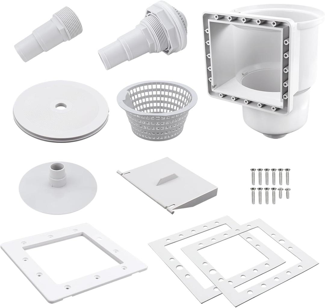 Kefly Above Ground Pools Skimmer with Accessories, Thru-Wall Skim Compatible with All Standard Pool Wall Cutouts