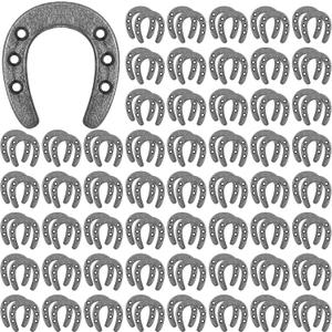 Gisafai 150 Pack 1.77 x 2 Inch Cast Iron Horseshoe for Crafts or Decor Western Theme Wall Decor Mini Older Iron Horseshoes for Wall Hung Durable Horseshoe for Good Lucky Party Favor Decoration