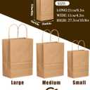 qiqee 30-Packs Brown Gift Bags with Handles Bulk 10.8"x8.3"x4.3" Medium Size Kraft Paper Bags Multiple Uses (Medium Size)