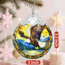 5 x Christmas Ornaments: Stained Glass Ornament, Christmas Tree Ornament, Hanging Ornaments for Home Decor & Xmas Tree Decorations  Exquisite Holiday Decor, Gifts & Holiday Present - Bald Eagle