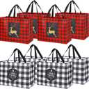 YANGTE 16 Pack Extra Large Christmas Gift Bags, Reusable Tote Bags with Handle Non-Woven Christmas Grocery Shopping Totes for Holiday Xmas, 16.9 * 12.6 * 6.8"