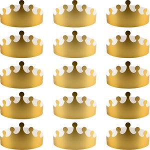 25 Pieces Golden King Crowns Foldable Paper Party Crown Hat Gold Foil Cap for Birthday Celebration Baby Shower Photo Props (Universal)