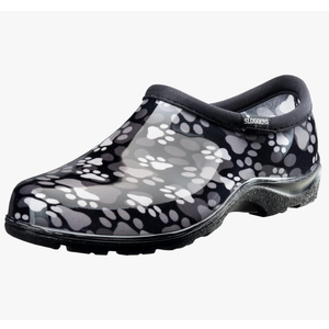 Sloggers Original Waterproof Rain and Garden Shoe for Women– Outdoor Slip-On Garden Clog - Made in The USA with Premium Comfort Insole and Arch Support 7,  Paw Print Black/White Sloggers Original Waterproof Rain and Garden Shoe for Women– Outdoor Slip-On Garden Clog - Made in The USA with Premium Comfort Insole and Arch Support 7,  Paw Print Black/White