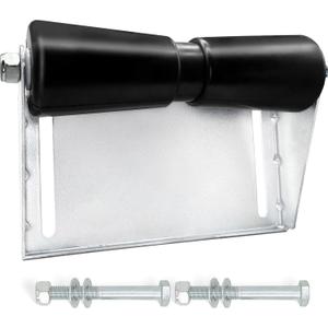 Boat Trailer Roller with Brackets 8" 10" 12" Galvanized Steel and Black Rubber Keel Roller for Boat Trailer